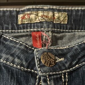 BKE Women's Dark Blue Denim Jeans with Contrast Stitching